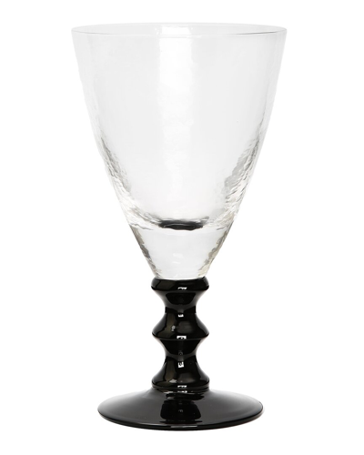 Shop Alice Pazkus Set Of 6 Black Stemmed Wine Glasses
