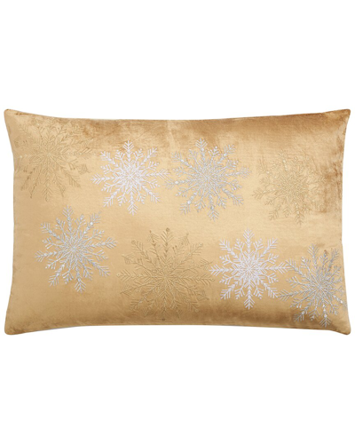 Shop Safavieh Cinthia Snowflake Pillow In Gold