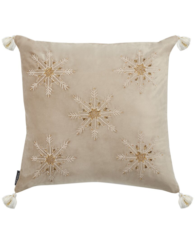 Shop Safavieh Simone Snowflake Pillow In Beige