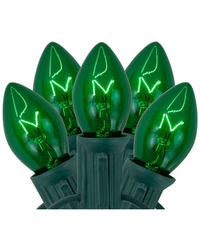 NORTHLIGHT NORTHLIGHT 25-COUNT C7 TRANSPARENT GREEN CHRISTMAS LIGHT SET 