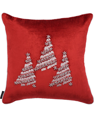Shop Safavieh Winter Tree Pillow In Red