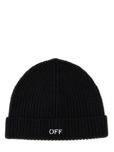 Shop Off-white Beanie Hat In Black