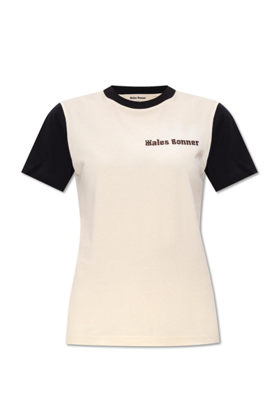 Shop Wales Bonner T-shirt With Logo In Nero