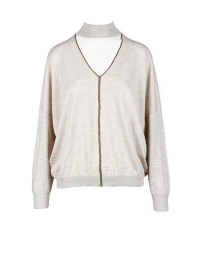 Shop Brunello Cucinelli Womens Beige Sweater