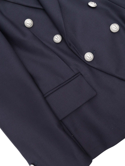 Shop Balmain Double-breasted Jacket In Blue