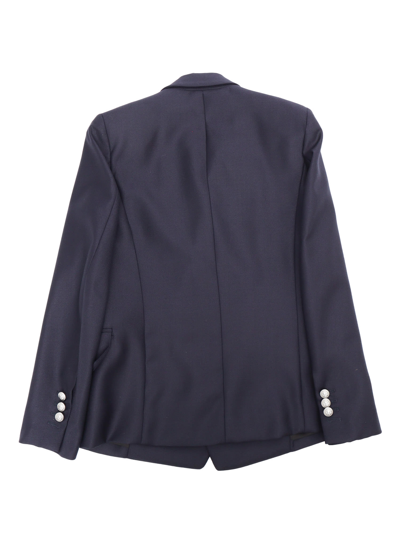 Balmain Double-breasted Jacket In Blue