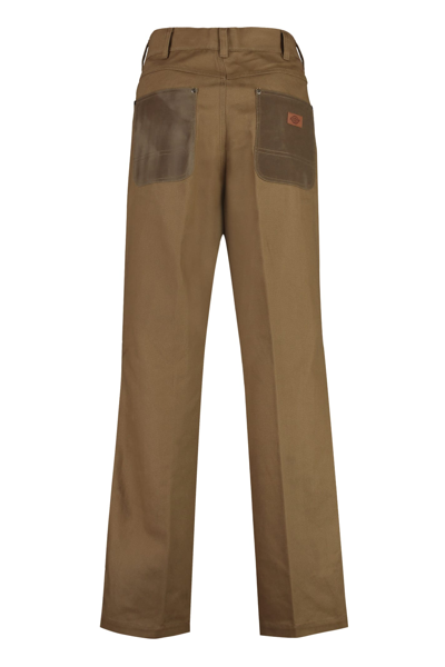Shop Dickies Lucas Cotton Trousers In Brown