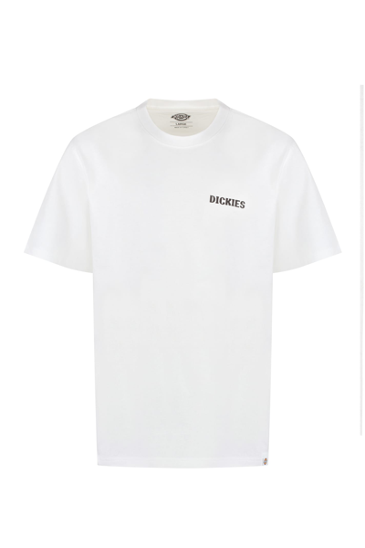 Shop Dickies Hays Cotton Crew-neck T-shirt In White