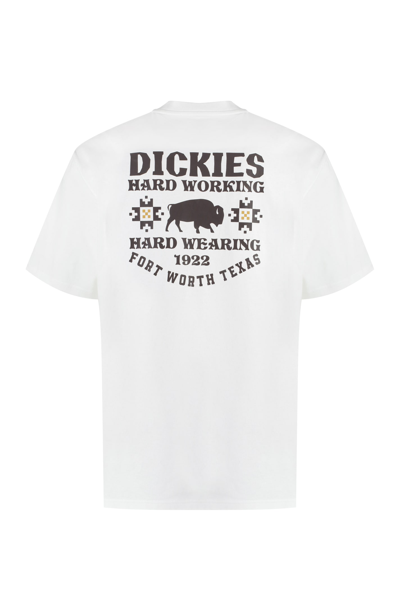 Shop Dickies Hays Cotton Crew-neck T-shirt In White