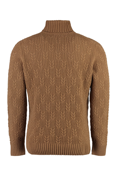Drumohr Wool Turtleneck Sweater In Beige