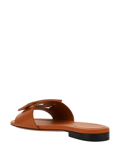 Shop Fendi Sandals In Cuoio Bag+cuoio Bag