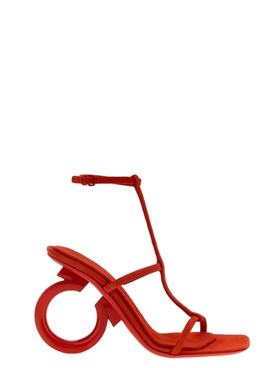Shop Ferragamo 'alina' Sandals In Red