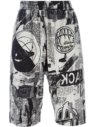 Shop Ktz Newspaper Print Shorts