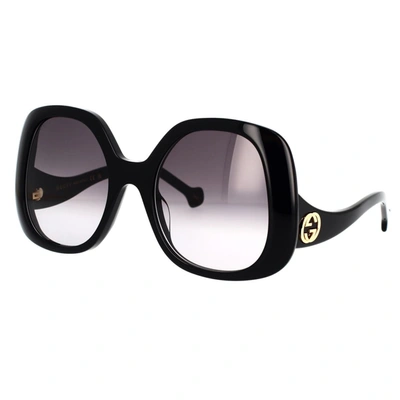 Gucci Gg1235s 001 Butterfly Sunglasses In Black