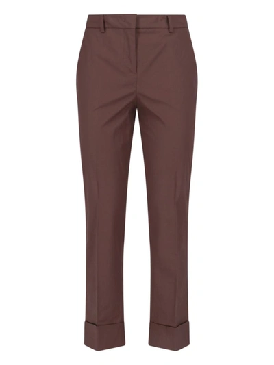 Incotex Straight Trousers With Belt Loops And Back Pockets In Brown