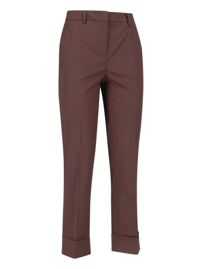 Incotex Straight Trousers With Belt Loops And Back Pockets In Brown