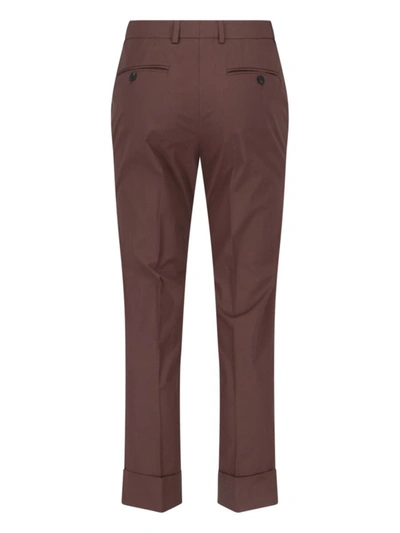 Incotex Straight Trousers With Belt Loops And Back Pockets In Brown