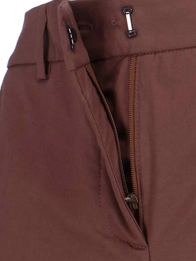 Incotex Straight Trousers With Belt Loops And Back Pockets In Brown