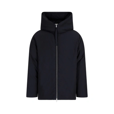 Shop Jil Sander Polyester Down Jacket Wintercoat In Black