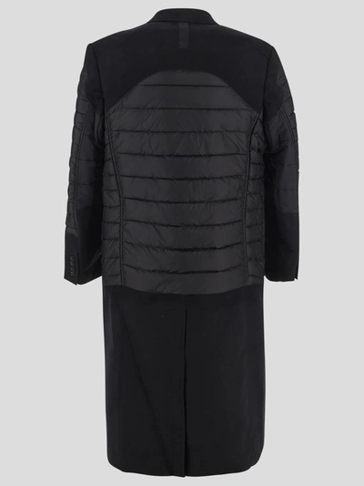Shop Junya Watanabe Quilted Panel Coat In Black