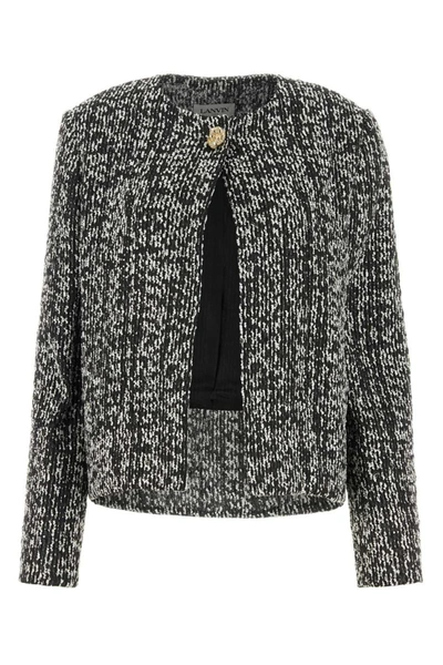 Lanvin Tweed Jacket In Blackwhite