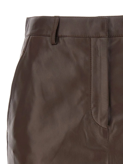 Shop Lanvin Leather Skirt In Brown