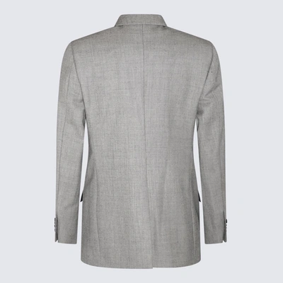 Shop Lardini Grey Wool Blazer