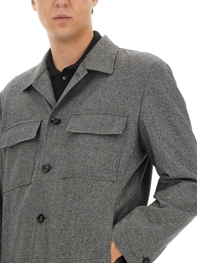 Shop Lardini Wool Shirt In Grey