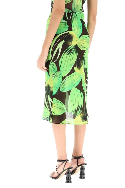 Shop Louisa Ballou Georgette Midi Skirt In Multicolor
