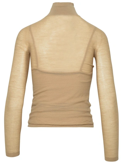 Shop Max Mara 'stresa' Beige Virgin Wool Sweater