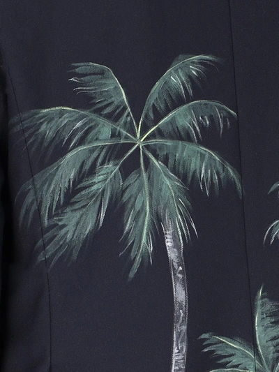 Palm Angels Palms Classic Double Breasted Jacket In Blue