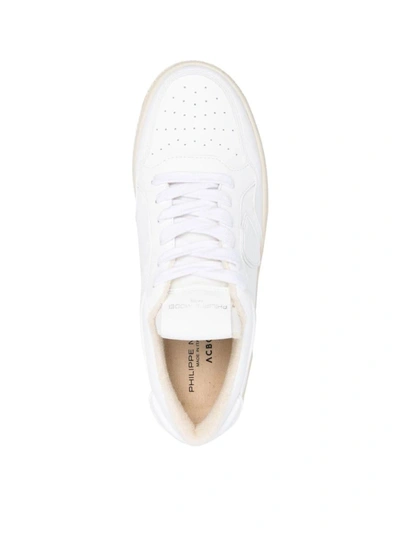 Shop Philippe Model Lyon Low Sneakers In White