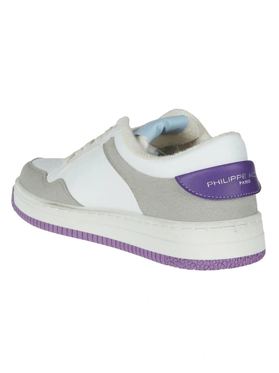 Shop Philippe Model Sneakers In Blanc/violet