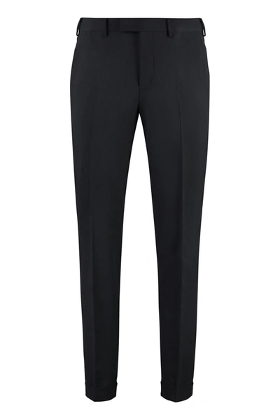 Shop Pt01 Pantaloni Torino Virgin Wool Tailored Trousers In Black
