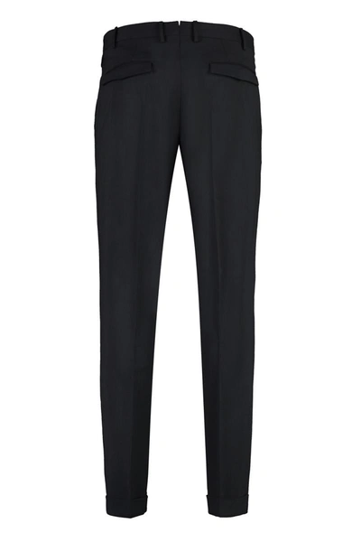 Shop Pt01 Pantaloni Torino Virgin Wool Tailored Trousers In Black