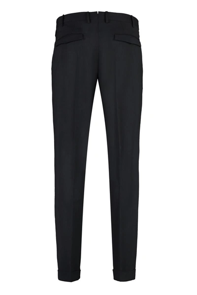 Pt01 Pantaloni Torino Virgin Wool Tailored Trousers In Black