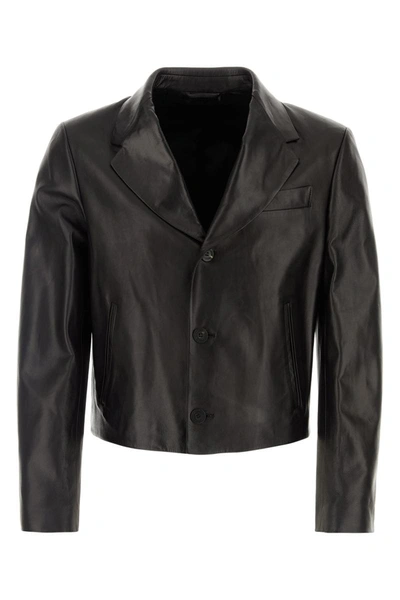 Shop Ferragamo Salvatore  Leather Jackets In Black