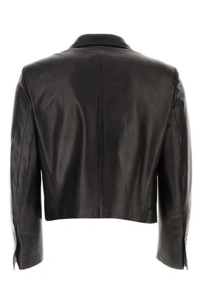 Shop Ferragamo Salvatore  Leather Jackets In Black