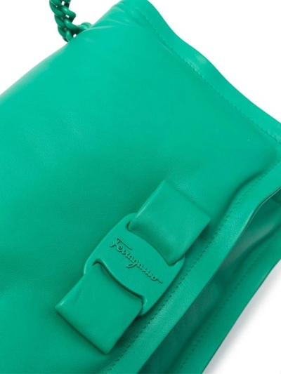 Shop Ferragamo Salvatore  Viva Smeraldo Shoulder Bag In Green