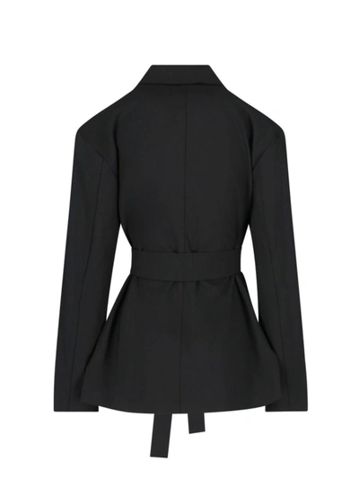 Setchu Tailored Black Jacket With Classic Collar And Streamlined Silhouette In Black