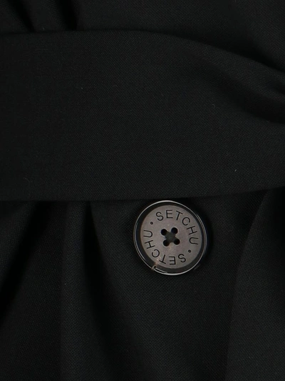 Setchu Tailored Black Jacket With Classic Collar And Streamlined Silhouette In Black