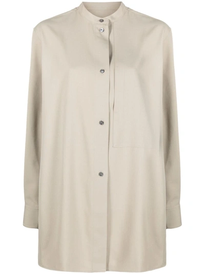 Studio Nicholson Long Shirt With Pocket Clothing In Neutral