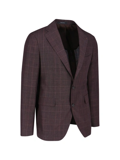 Tagliatore Tailored Suit With Flat Front Trousers In Rosso