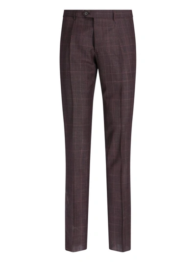 Tagliatore Tailored Suit With Flat Front Trousers In Rosso