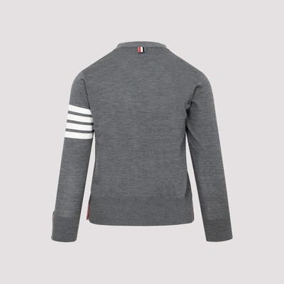 Shop Thom Browne Wool Cardigan Sweater In Grey
