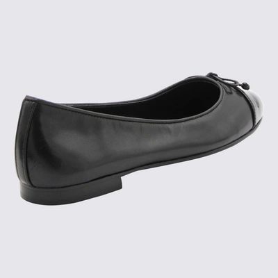 Shop Tory Burch Black Leather Ballerina Flats