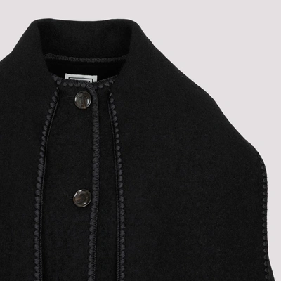 Shop Totême Embroidered Scarf Jacket In Black
