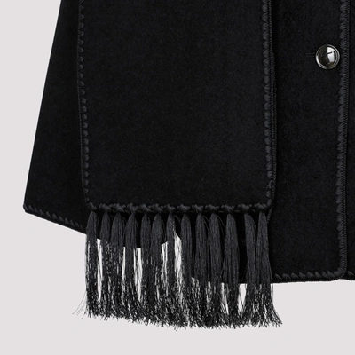 Shop Totême Embroidered Scarf Jacket In Black