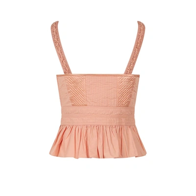 Ulla Johnson Orla Lace-up Corset Top In Pink
