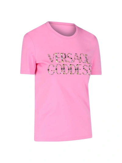 Shop Versace T-shirts And Polos In Pink